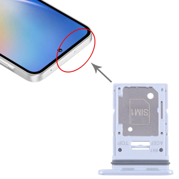 For Samsung Galaxy A35 SM-A356B Original SIM Card Tray + SIM / Micro SD Card Tray (Silver) - Card Tray by buy2fix | Online Shopping UK | buy2fix