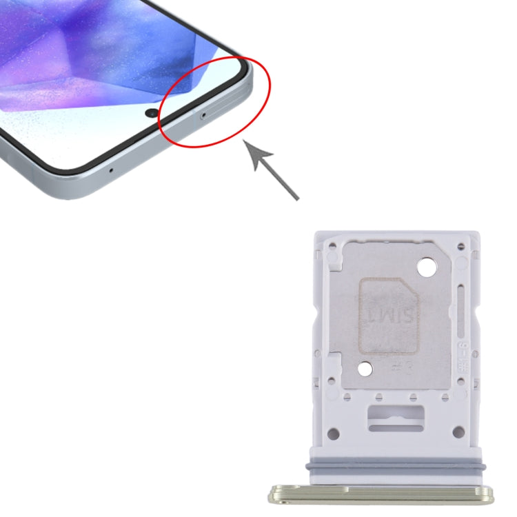 For Samsung Galaxy A55 SM-A556B Original SIM Card Tray + SIM / Micro SD Card Tray (Green) - Card Tray by buy2fix | Online Shopping UK | buy2fix