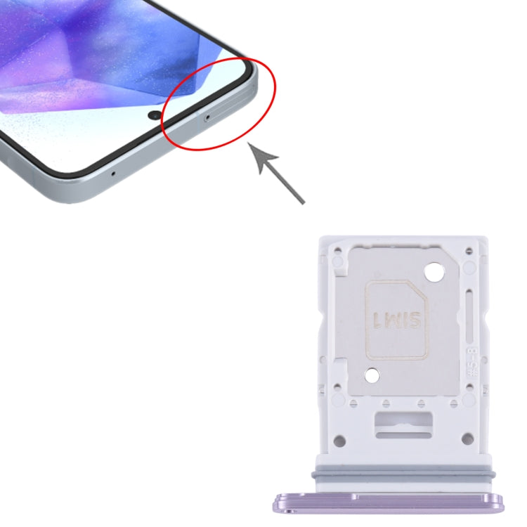 For Samsung Galaxy A55 SM-A556B Original SIM Card Tray + SIM / Micro SD Card Tray (Purple) - Card Tray by buy2fix | Online Shopping UK | buy2fix