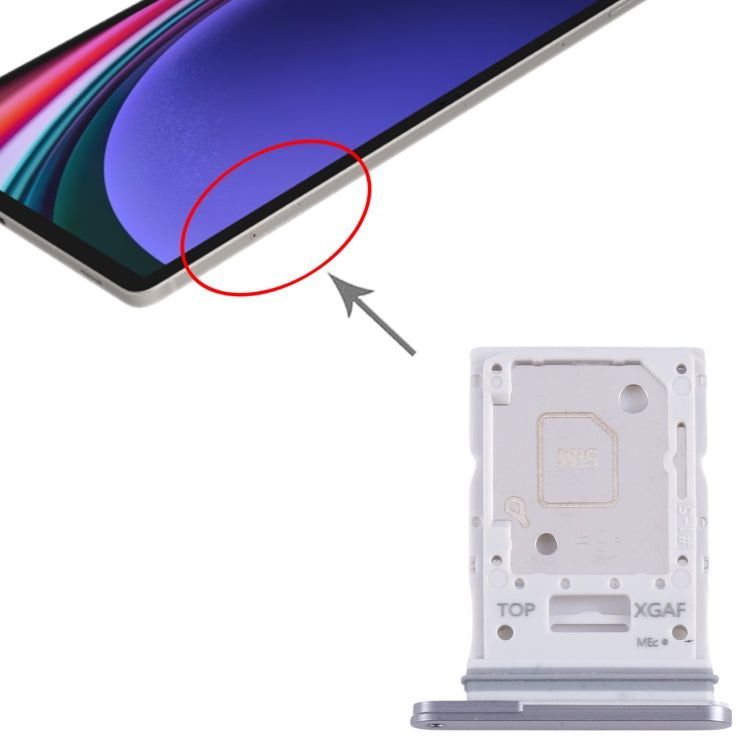 For Samsung Galaxy Tab S9 Ultra 5G SM-X916 Original SIM + Micro SD Card Tray (Grey) - Card Tray by buy2fix | Online Shopping UK | buy2fix