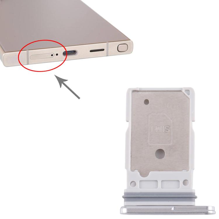 For Samsung Galaxy S25 Ultra SM-S938B Original SIM + SIM Card Tray (White) - by buy2fix | Online Shopping UK | buy2fix