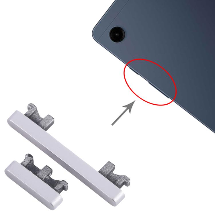For Samsung Galaxy Tab A9 SM-X110/X115 Power Button and Volume Control Button (Silver) - Home key & Side Key by buy2fix | Online Shopping UK | buy2fix