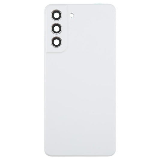For Samsung Galaxy S21 FE SM-G990B Back Cover with Camera Lens Cover(White) - Back Cover by buy2fix | Online Shopping UK | buy2fix