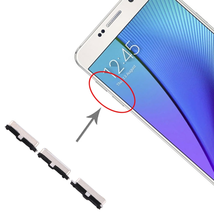 For Galaxy Note 5 10 Set Side Keys(Gold) - by buy2fix | Online Shopping UK | buy2fix