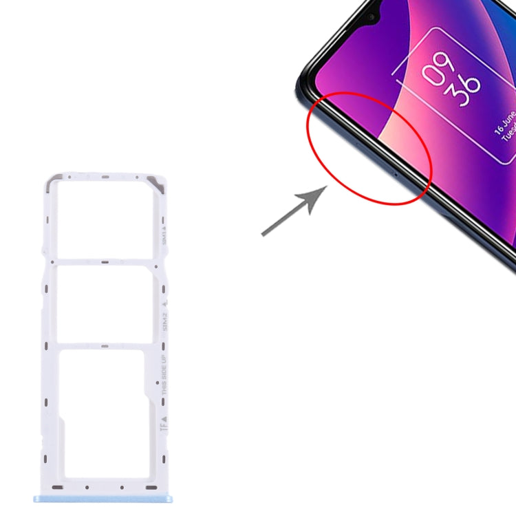 For TCL 30 SE / 30E / 305 / 306 Original SIM Card Tray + SIM Card Tray + Micro SD Card Tray (Baby Blue) by buy2fix