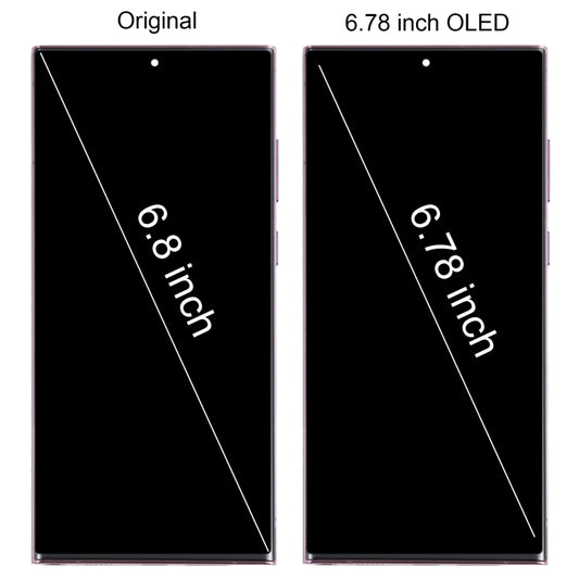 For Samsung Galaxy S22 Ultra 5G SM-S908B EU Edition 6.78 inch OLED LCD Screen Digitizer Full Assembly with Frame (Purple) - by buy2fix | Online Shopping UK | buy2fix