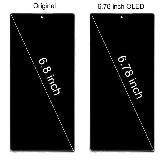 For Samsung Galaxy S22 Ultra 5G SM-S908B EU Edition 6.78 inch OLED LCD Screen Digitizer Full Assembly with Frame(Silver) - by buy2fix | Online Shopping UK | buy2fix