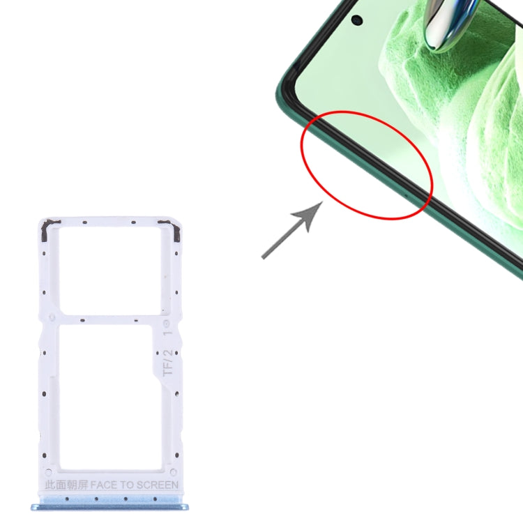 For Xiaomi Redmi Note 12 5G SIM Card Tray + SIM / Micro SD Card Tray (Blue) by buy2fix