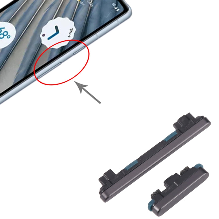 For Google Pixel 7A Power Button + Volume Control Button (Black) by buy2fix