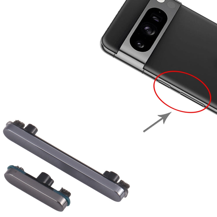 For Google Pixel 8 Pro Power Button + Volume Control Button (Black) by buy2fix
