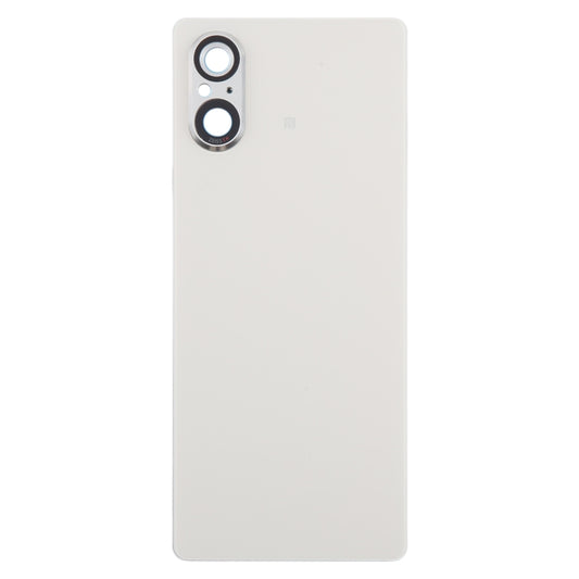 For Sony Xperia 5 V Battery Back Cover with Camera Lens Cover(Silver) by buy2fix