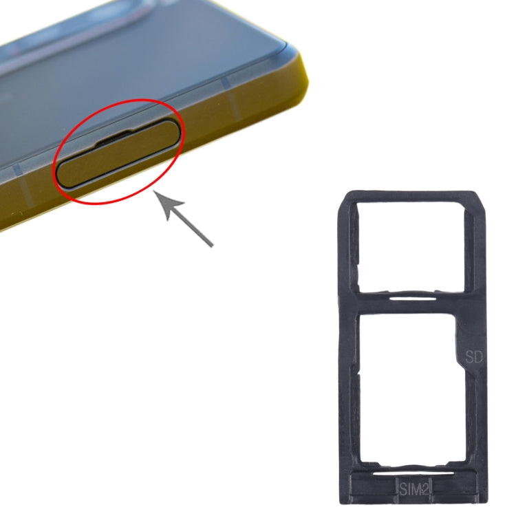 For Sony Xperia 1 III Original SIM Card Tray + SIM / Micro SD Card Tray (Black) by buy2fix