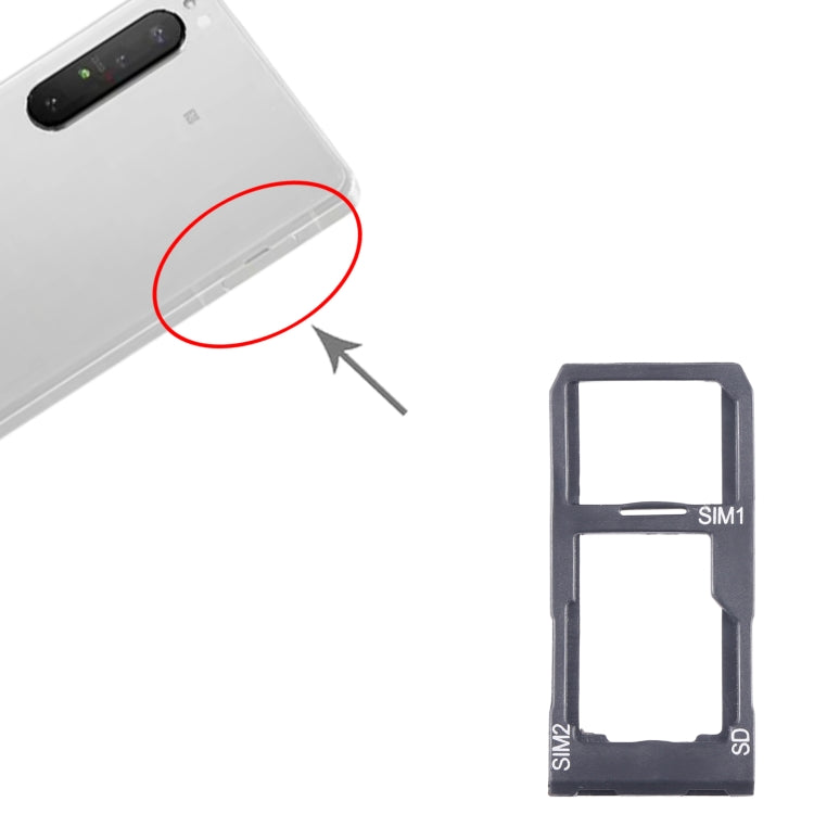 For Sony Xperia 5 II Original SIM Card Tray + SIM / Micro SD Card Tray (Black) by buy2fix