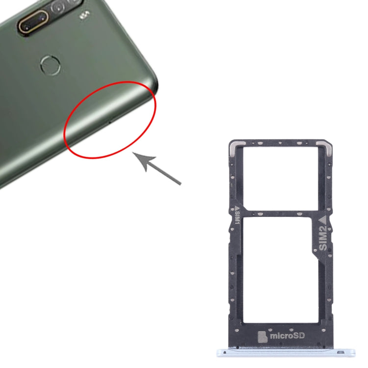 For HTC U20 5G Original SIM Card Tray + SIM / Micro SD Card Tray (White) by buy2fix