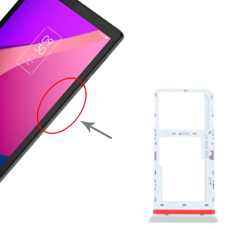 For Alcatel 1T 10 inch 2020 8091 SIM Card Tray + Micro SD Card Tray (White) by buy2fix