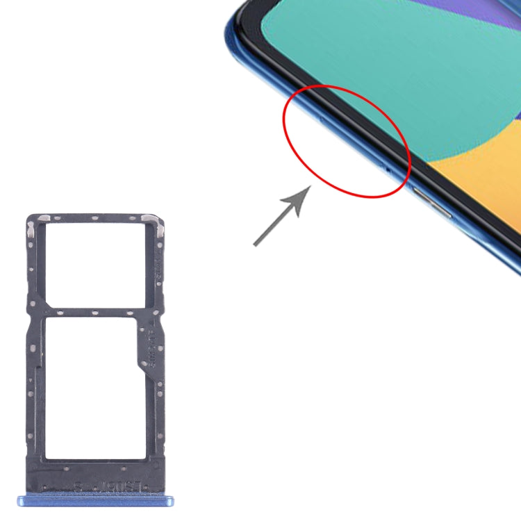 For Alcatel 1L Pro 4065F SIM Card Tray + Micro SD Card Tray (Blue) by buy2fix
