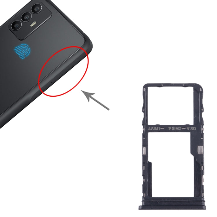 For TCL 305 Original SIM + SIM/Micro SD Card Tray (Black) by buy2fix