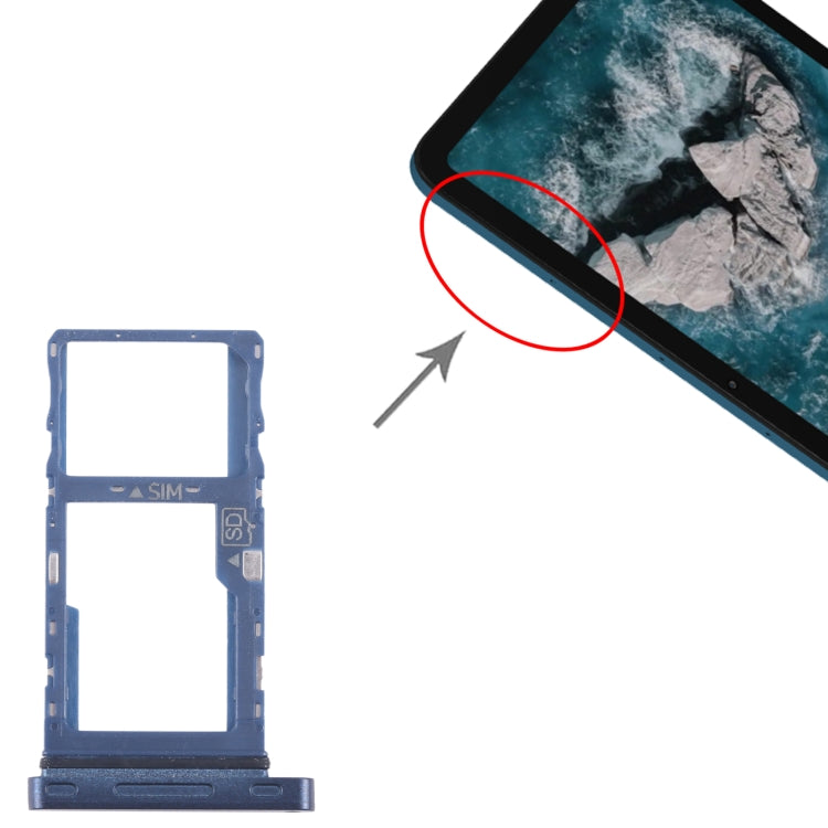 For Nokia T20 Original SIM Card Tray + Micro SD Card Tray (Blue) by buy2fix