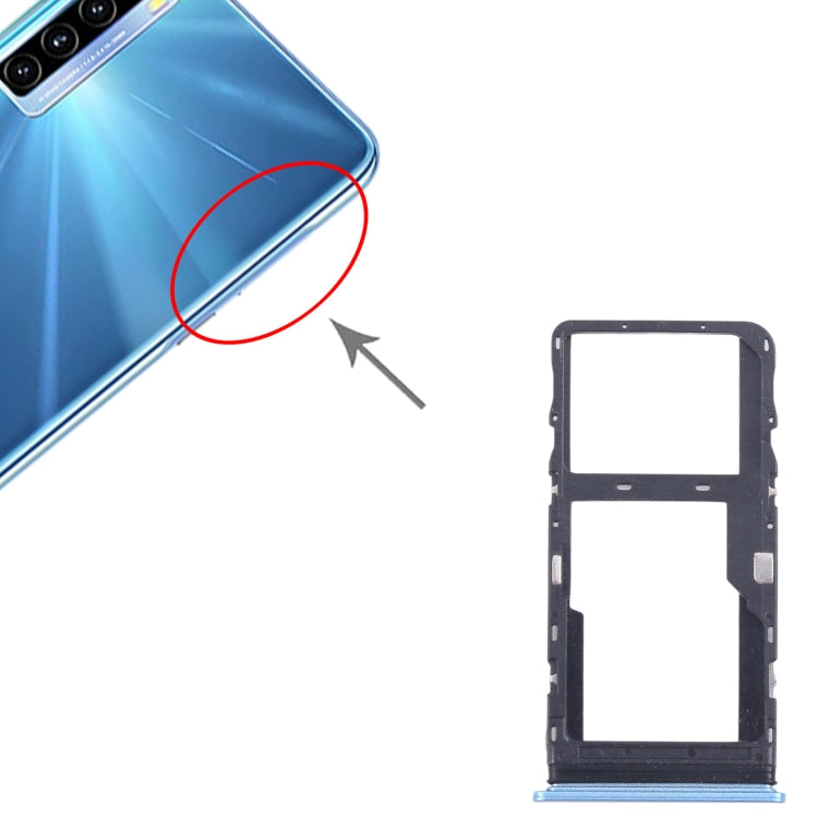For TCL 20L / 20 Lite Original SIM Card Tray + Micro SD Card Tray (Blue) by buy2fix