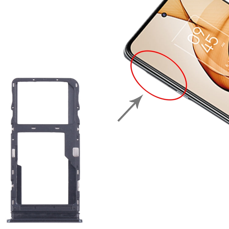For TCL 20s Original SIM Card Tray + Micro SD Card Tray (Black) by buy2fix