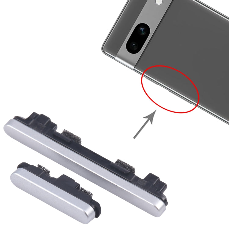 For Google Pixel 7a Original Power Button and Volume Control Button (White) by buy2fix