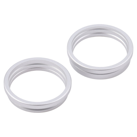 For iPhone 16 2pcs/set Rear Camera Glass Lens Metal Outside Protector Hoop Ring (Silver) by buy2fix