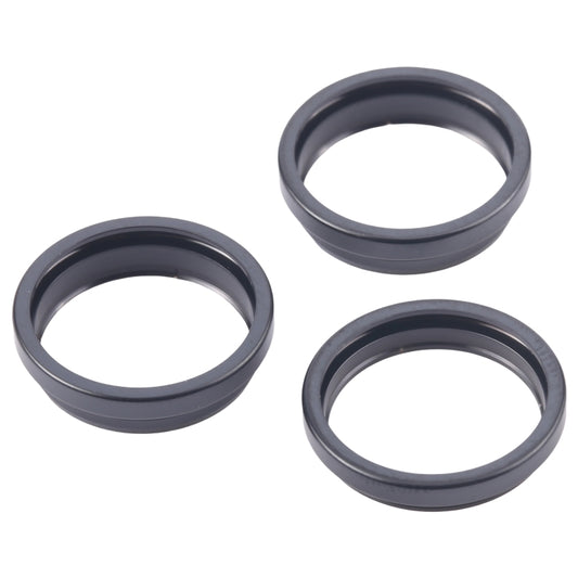 For iPhone 16 Pro 3pcs/set Rear Camera Glass Lens Metal Outside Protector Hoop Ring (Black) by buy2fix