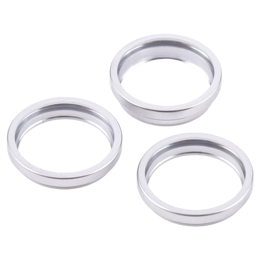 For iPhone 16 Pro Max 3pcs/set Rear Camera Glass Lens Metal Outside Protector Hoop Ring (Silver) by buy2fix