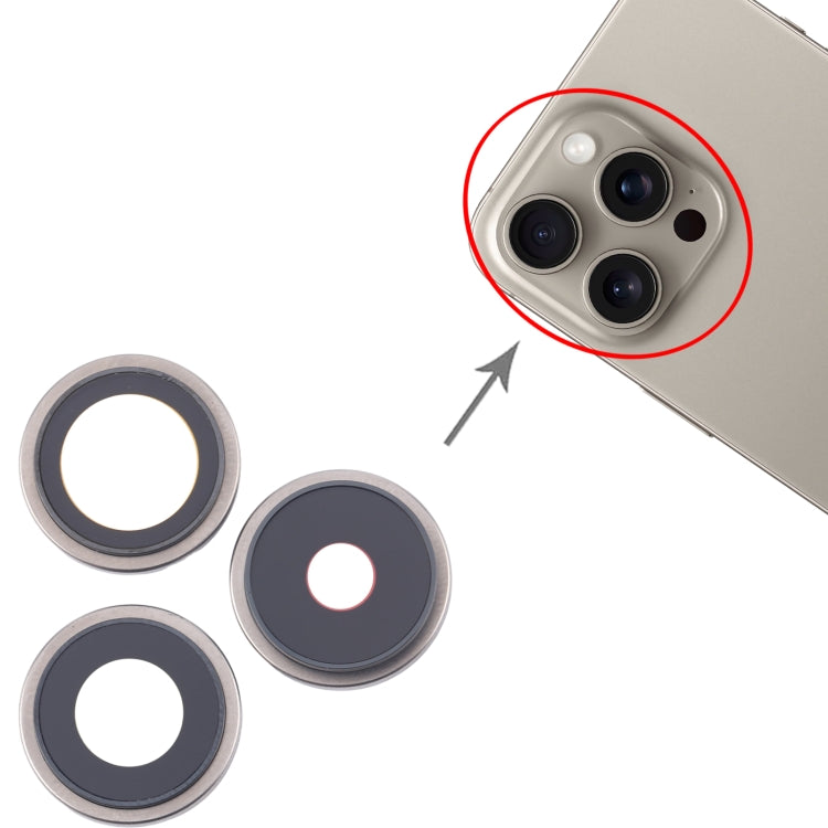 For iPhone 16 Pro 3pcs/Set Original Camera Lens Cover (Silver) by buy2fix