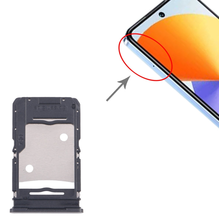 For Infinix Note 30 X6833B 5pcs SIM Card Tray + SIM Card Tray + Micro SD Card Tray (Black) by buy2fix