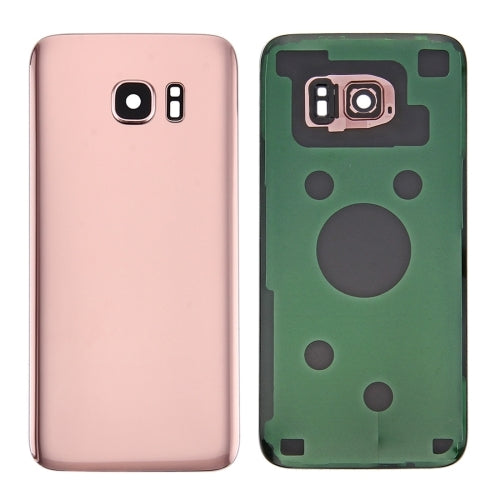 For Samsung Galaxy S7 SM-G930F Battery Back Cover with Camera Lens Cover(Rose Gold) - Back Cover by buy2fix | Online Shopping UK | buy2fix