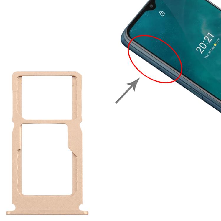 For Nokia G50 Original SIM Card Tray + SIM Card Tray / Micro SD Card Tray (Gold) - Card Tray by buy2fix | Online Shopping UK | buy2fix