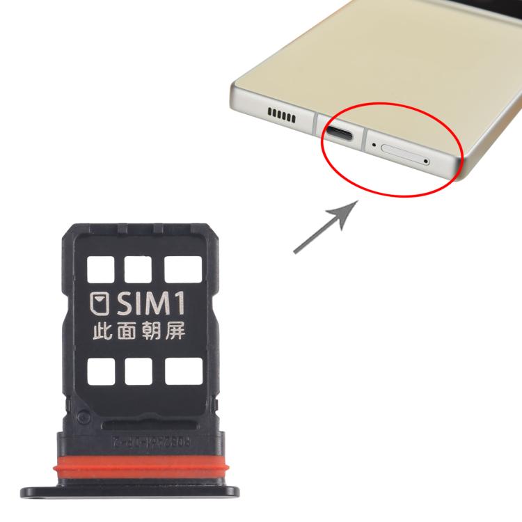 For ZTE nubia Z70 Ultra NX733J NX736J SIM + SIM Card Tray (Black) - For ZTE by buy2fix | Online Shopping UK | buy2fix