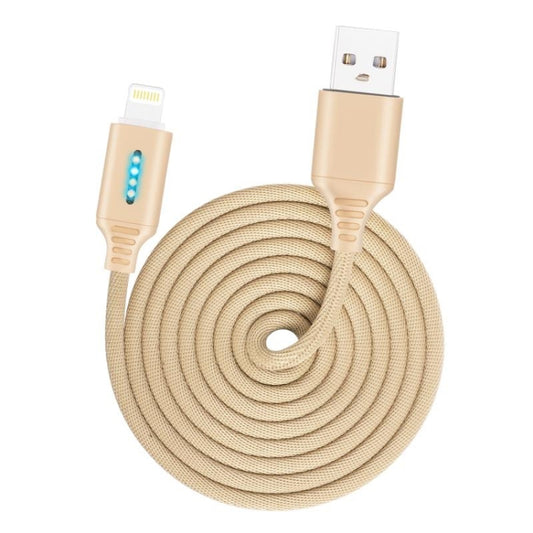 8 Pin Interface Zinc Alloy Marquee Luminous Intelligent Automatic Power off Charging Data Cable(glod) by buy2fix
