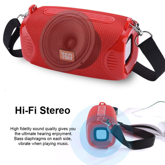 T&G TG532 10W Wireless Bluetooth Speaker Waterproof Portable Outdoor Mini Column Box Loudspeaker with FM Radio(Red) by T&G