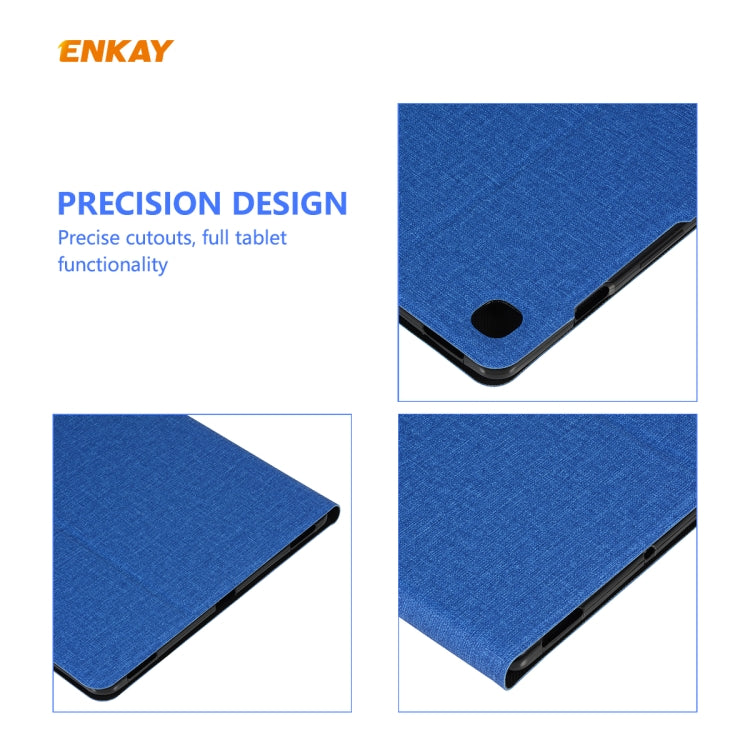 For Samsung Galaxy Tab S6 Lite P610 / P615 / Tab S6 Lite 2022 / P613 / P619 ENKAY Coarse Cloth Leather Smart Tablet Case(Brown) - Tab S6 Lite P610 / P615 by ENKAY | Online Shopping UK | buy2fix