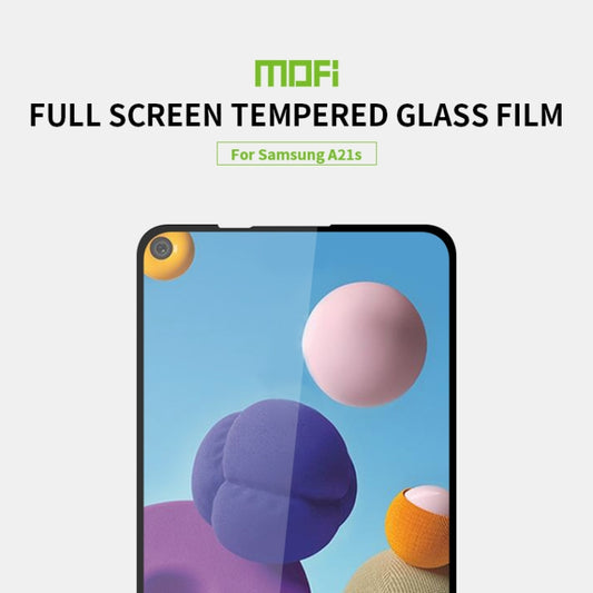 For Samsung Galaxy A21S MOFI 9H 2.5D Full Screen Tempered Glass Film(Black) by MOFI