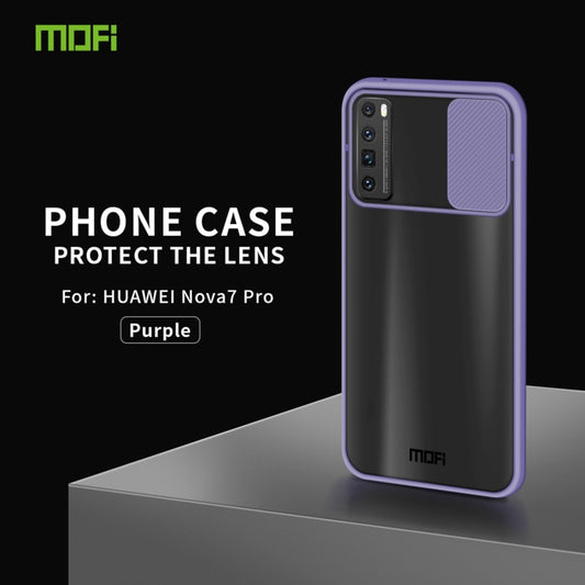 For Huawei nova 7 Pro MOFI Xing Dun Series PC + TPU Anti-peep Waterproof And Anti-drop All-inclusive Protective Shell, Translucent Frosted(Purple) by MOFI