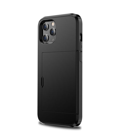 For iPhone 12 Pro Max Shockproof Rugged Armor Protective Case with Card Slot(Black) by buy2fix