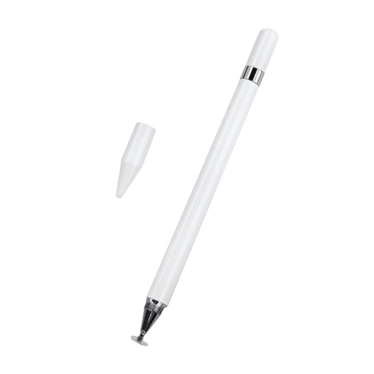 Imitation Porcelain 2 in 1 Mobile Phone Touch Screen Capacitive Pen for Apple / Huawei / Xiaomi / Samsung(White) by buy2fix