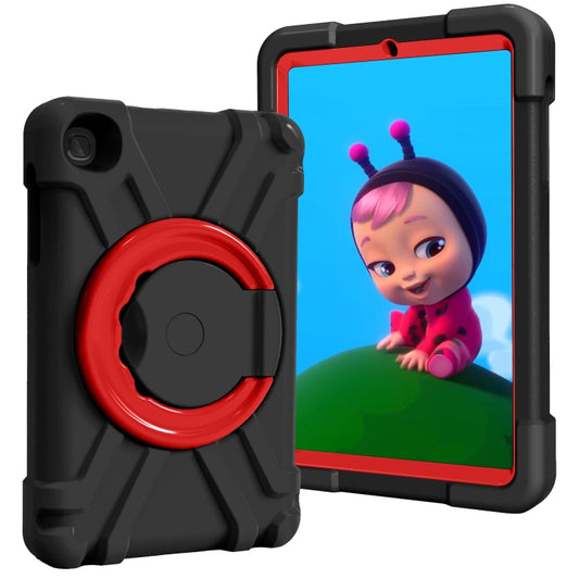 For Galaxy Tab A 8.4 (2020) T307 PC + Silicone Shockproof Combination Case with 360 Degree Rotating Holder & Handle(Black + Red) - Tab A 8.4 (2020) by buy2fix | Online Shopping UK | buy2fix