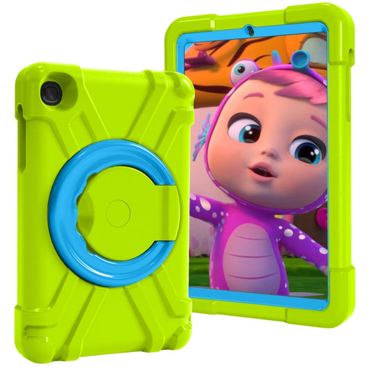 For Galaxy Tab A 8.4 (2020) T307 PC + Silicone Shockproof Combination Case with 360 Degree Rotating Holder & Handle(Glass Green + Blue) - Tab A 8.4 (2020) by buy2fix | Online Shopping UK | buy2fix