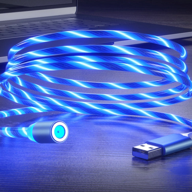 USB to 8 Pin Magnetic Suction Colorful Streamer Mobile Phone Charging Cable, Length: 1m(Blue Light) by buy2fix