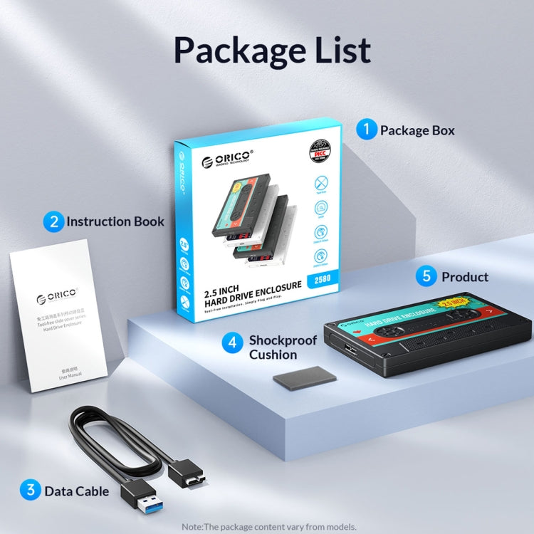 ORICO 2580U3 2.5 inch USB 3.0 SATA Hard Drive Enclosure Classic Mobile Hard Disk Box by ORICO