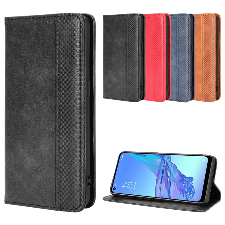 For OPPO A53 2020 / A53S 2020 / A33 Magnetic Buckle Retro Crazy Horse Texture Horizontal Flip Leather Case with Holder & Card Slots & Photo Frame(Red) by buy2fix