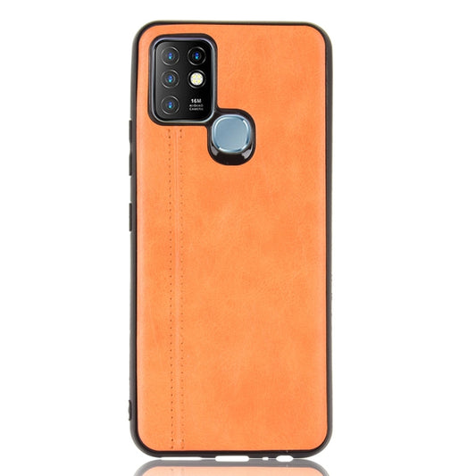 For Infinix Hot 10 Shockproof Sewing Cow Pattern Skin PC + PU + TPU Case(Orange) - Infinix Cases by idewei | Online Shopping UK | buy2fix