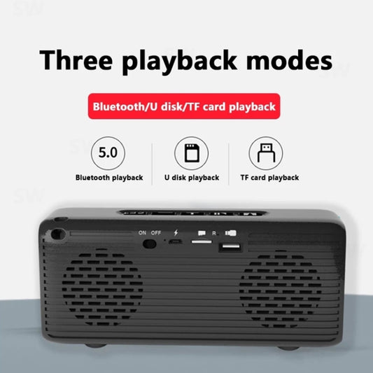 T&G TG174 TWS Mmirror Bluetooth Speaker, Support Alarm Clock / Time & Temperature Display / Micro SD Card / FM / MP3(Gray) - Desktop Speaker by T&G | Online Shopping UK | buy2fix