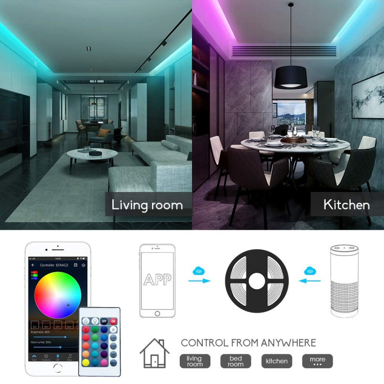 2 Ways Output LED Strip APP Smart Wifi LED RGB Controller with IR 24Keys Remote Control, 5-24V by buy2fix