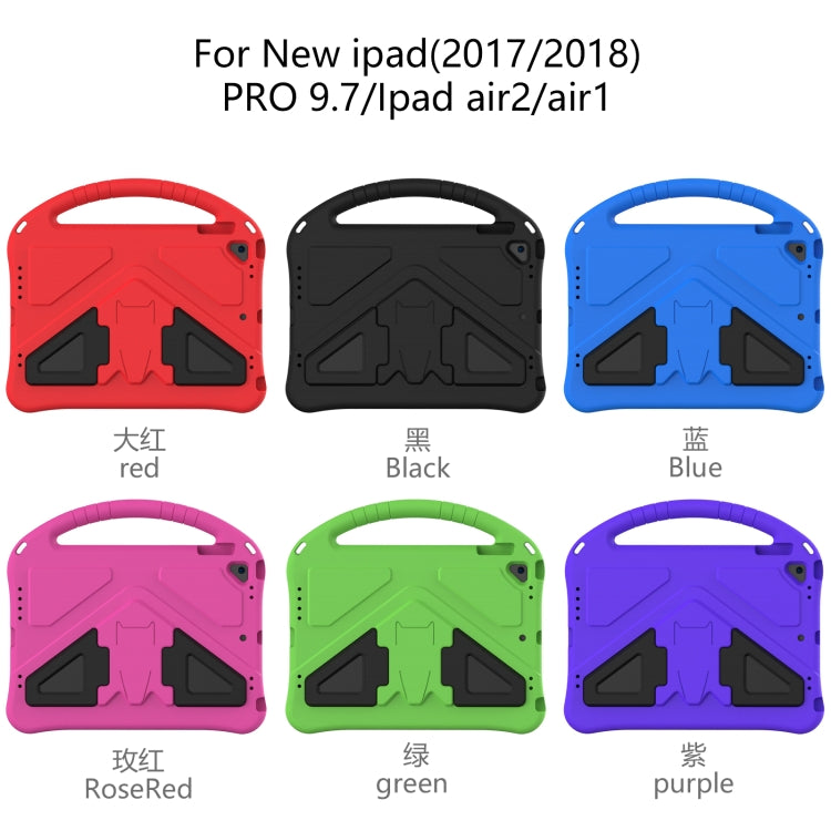 For iPad Air/Air2/9.7(2018)&(2017) EVA Flat Anti Falling Protective Case Shell with Holder(Blue) - iPad 9.7 (2018) & (2017) Cases by buy2fix | Online Shopping UK | buy2fix