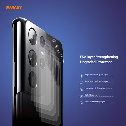 For Samsung Galaxy S21 Ultra ENKAY Hat-Prince 0.2mm 9H 2.15D Round Edge Rear Camera Lens Tempered Glass Film Protector by ENKAY